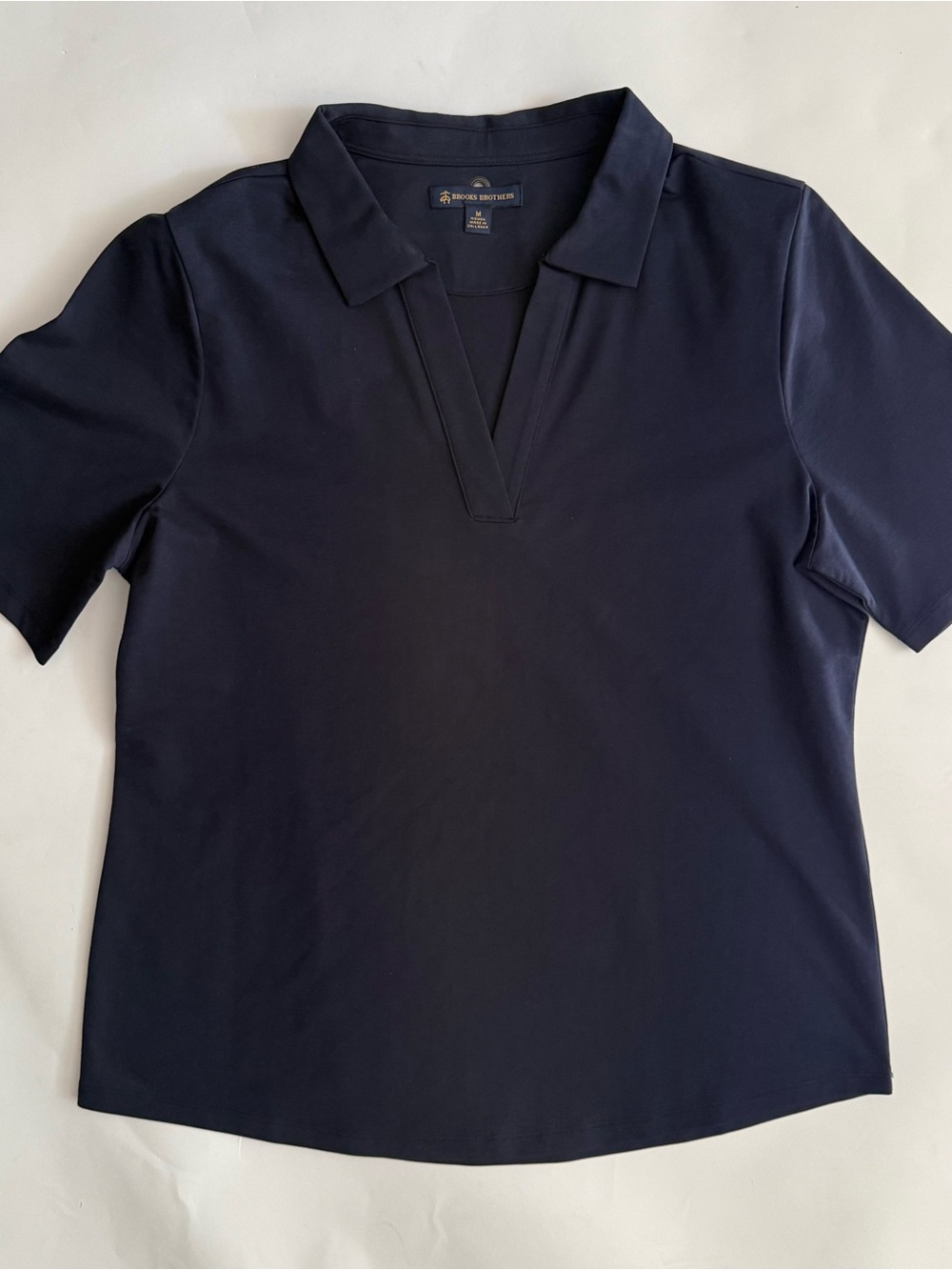 Brooks Brothers Women’s Pinpoint Pique Performance Polo Navy Size M – NWOT